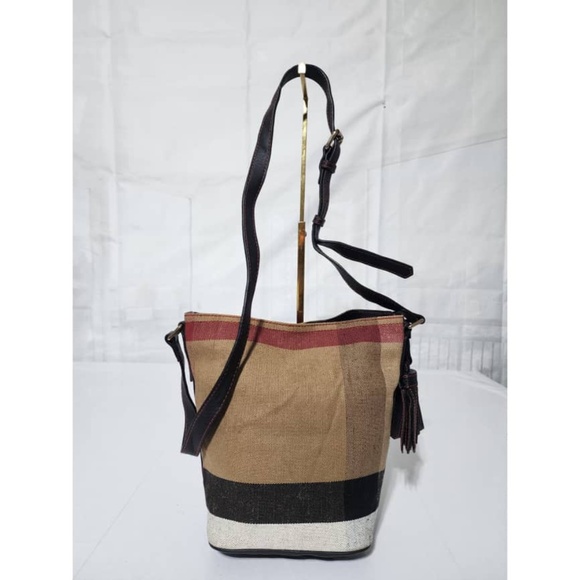 Authentic Burberry Ashby House Check Canvas with Sequins Mini Bag - Picture 4 of 15